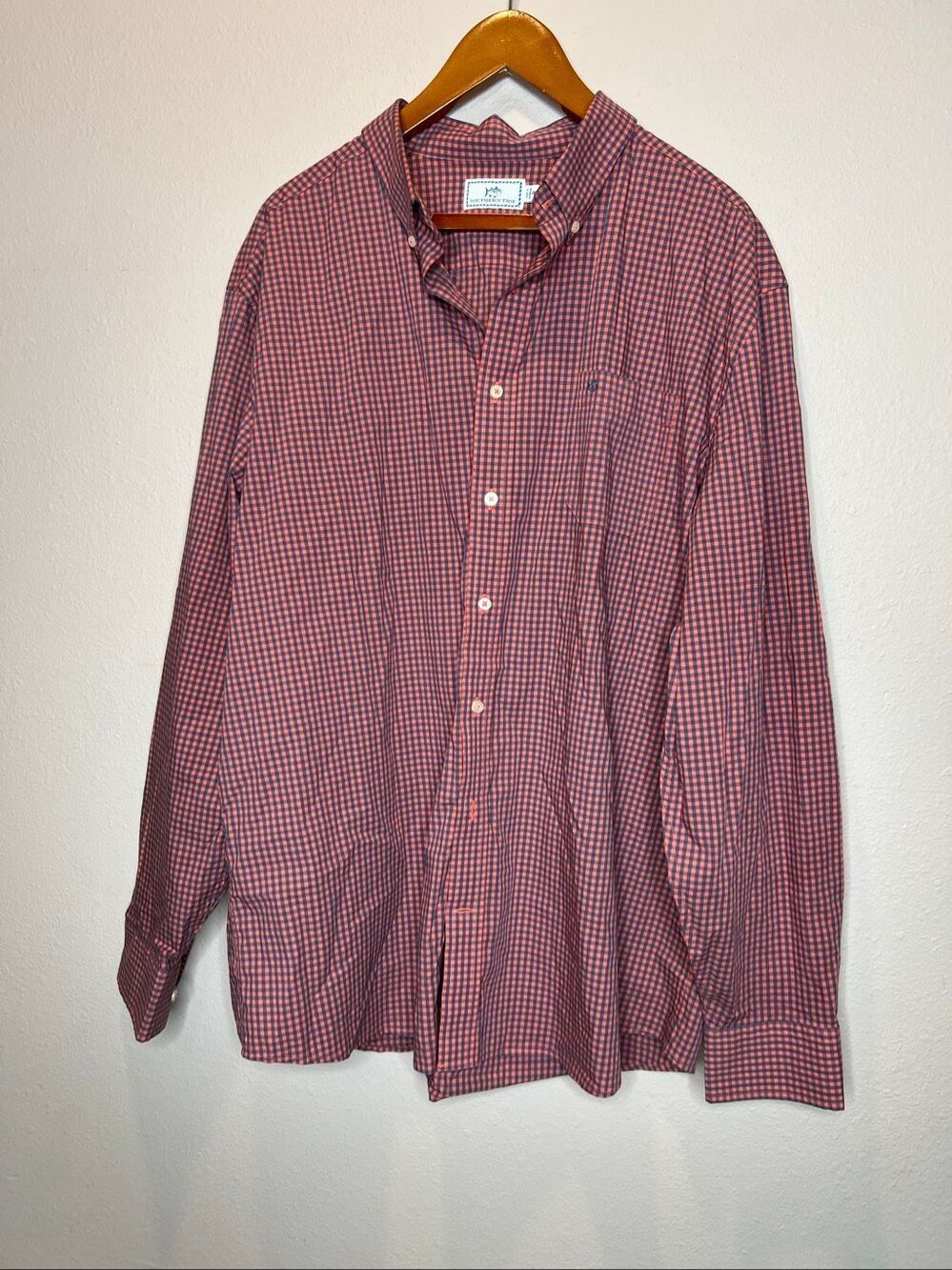 Southern tide gingham print button up shirt